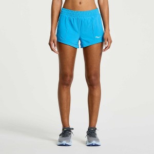 AZURE Saucony Outpace 3" Women's Shorts | Malaysia S72695-Y38