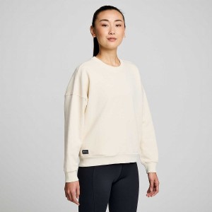 Beige Saucony Recovery Crew Women's Sweatshirt | Malaysia S80956-G15