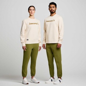 Beige Saucony Recovery Crew Women's Sweatshirt | Malaysia S41956-E48