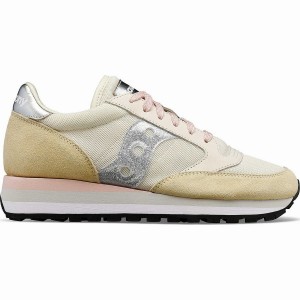 Beige / Silver Saucony Jazz Triple Women's Sneakers | Malaysia S52863-X07