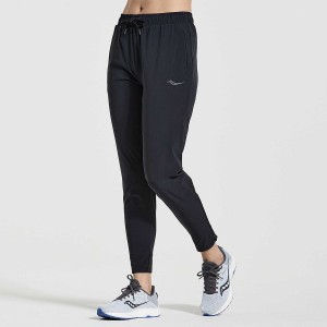 Black Saucony Boston Woven Women's Pants | Malaysia S78526-Z51