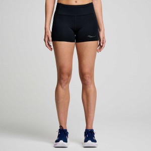 Black Saucony Fortify 3" Hot Women's Shorts | Malaysia S39601-T35