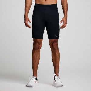 Black Saucony Fortify Lined Half Men's Tight | Malaysia S59321-H78