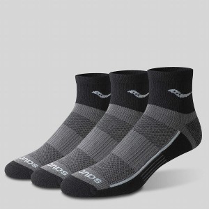 Black Saucony Inferno Quarter 3-Pack Men's Socks | Malaysia S78924-T95