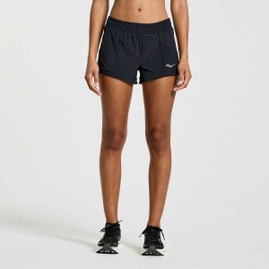 Black Saucony Outpace 3" Women's Shorts | Malaysia S19724-U14