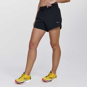 Black Saucony Outpace 5" Women's Shorts | Malaysia S45803-P73