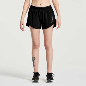 Black Saucony Pinnacle 2.5" Women's Shorts | Malaysia S16947-F62