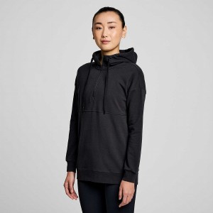 Black Saucony Recovery Zip Tunic Women's Hoodie | Malaysia S36912-B37