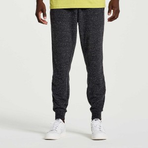 Black Saucony Rested Men's Sweatpants | Malaysia S19726-Z53