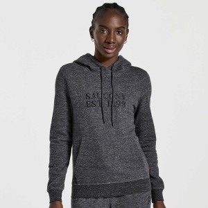 Black Saucony Rested Women's Hoodie | Malaysia S25071-U29