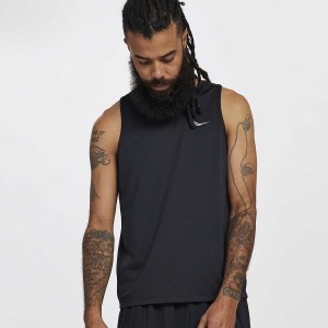 Black Saucony Stopwatch Singlet Men's Tank Top | Malaysia S38261-L59