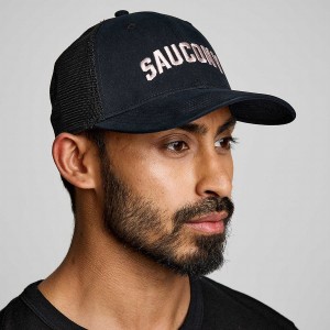 Black Saucony Trucker Men's Hats | Malaysia S35127-J57