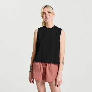 Black Saucony Unwind Sleeveless Women's Tops | Malaysia S80364-H17