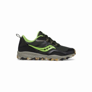 Black / Green Saucony Peregrine 12 Shield Sneaker Kids' Running Shoes | Malaysia S87092-E31