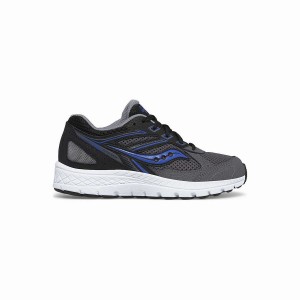 Black / Grey / Blue Saucony Cohesion 14 Lace Sneaker Kids' Running Shoes | Malaysia S36407-W95