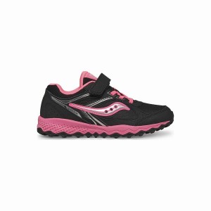 Black / Pink Saucony Cohesion TR14 A/C Sneaker Kids' Running Shoes | Malaysia S16972-X50