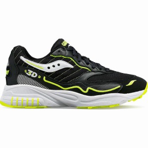 Black / White Saucony 3D Grid Hurricane Men's Sneakers | Malaysia S20659-W39