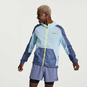 Blue Saucony Elevate Packaway Men's Jackets | Malaysia S78321-L23