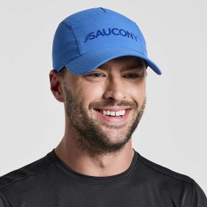 Blue Saucony Outpace Men's Hats | Malaysia S90371-U39