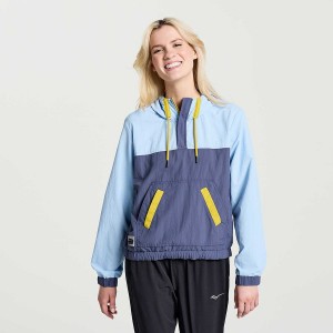 Blue Saucony Rested Anorak Women's Tops | Malaysia S54761-L91