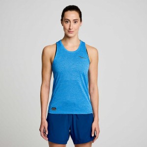 Blue Saucony Stopwatch Singlet Women's Tank Top | Malaysia S53694-W98