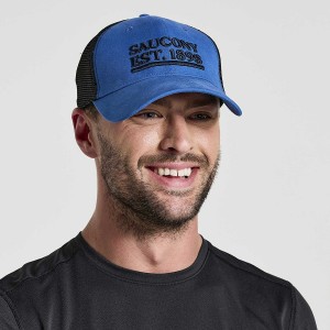 Blue Saucony Trucker Men's Hats | Malaysia S52647-S35