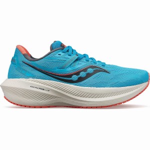 Blue / Coral Saucony Triumph 20 Women's Running Shoes | Malaysia S17362-C10