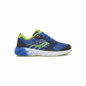 Blue / Green Saucony Wind 2.0 Lace Sneaker Kids' Running Shoes | Malaysia S43026-P85