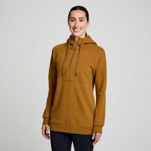 Brown Saucony Recovery Zip Tunic Women's Hoodie | Malaysia S35149-V86