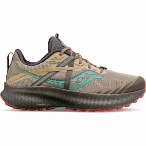 Brown / Turquoise Saucony Ride 15 TR Women's Trail Running Shoes | Malaysia S58347-D18