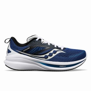 Bule / White Saucony Omni 22 Wide Men's Running Shoes | Malaysia S40362-P90