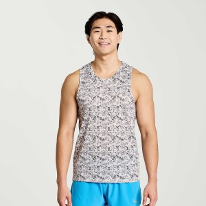 Camo Saucony Stopwatch Graphic Singlet Men's Tank Top | Malaysia S80625-L47