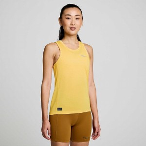 Gold Saucony Stopwatch Singlet Women's Tank Top | Malaysia S16259-T45