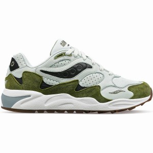 Green / Green Saucony Grid Shadow 2 Men's Sneakers | Malaysia S58064-P36