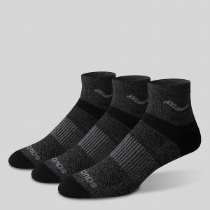 Grey Saucony Inferno Merino Wool Blend Quarter 3-Pack Women's Socks | Malaysia S93175-Z98