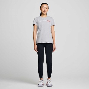 Grey Saucony New York Rested Women's T Shirts | Malaysia S14637-D27