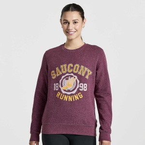 Grey Saucony Rested Crewneck Women's Sweatshirt | Malaysia S19374-J72