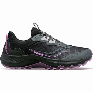 Grey / Black Saucony Aura TR GTX Women's Trail Running Shoes | Malaysia S76013-P90