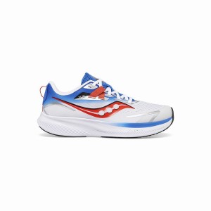 Grey / Blue / Red Saucony Ride 15 Sneaker Kids' Running Shoes | Malaysia S61452-X46