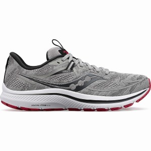 Grey / Dark Red Saucony Omni 21 Wide Men's Running Shoes | Malaysia S04687-R13