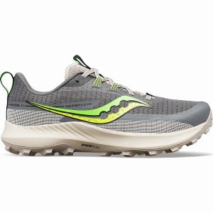 Grey / Green Saucony Peregrine 13 Men's Running Shoes | Malaysia S15309-Y41