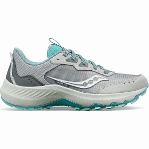 Grey / Turquoise Saucony Aura TR Wide Women's Running Shoes | Malaysia S51796-E72