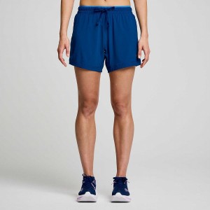 Indigo Saucony Outpace 5" Women's Shorts | Malaysia S18209-Q92