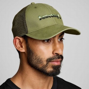 Khaki Saucony Trucker Men's Hats | Malaysia S52316-F24