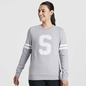 Light Grey Saucony Rested Crewneck Women's Sweatshirt | Malaysia S26015-L92