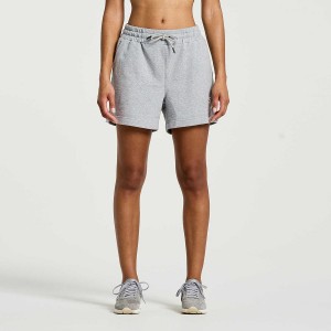 Light Grey Saucony Rested Sweat Women's Shorts | Malaysia S39416-H36