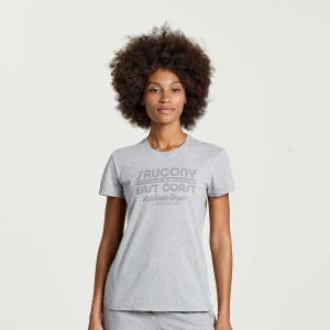 Light Grey Saucony Rested Women's T Shirts | Malaysia S02715-C29