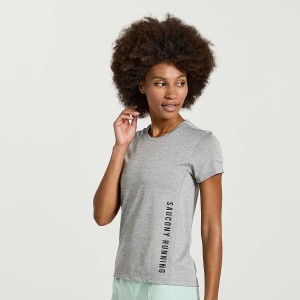 Light Grey Saucony Stopwatch Graphic Short Sleeve Women's T Shirts | Malaysia S30958-S21