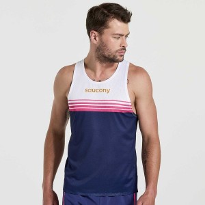 Navy Saucony Elite Singlet Men's Tank Top | Malaysia S10298-C15