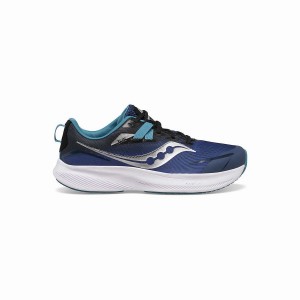 Navy / Black Saucony Ride 15 Sneaker Kids' Running Shoes | Malaysia S94862-P30